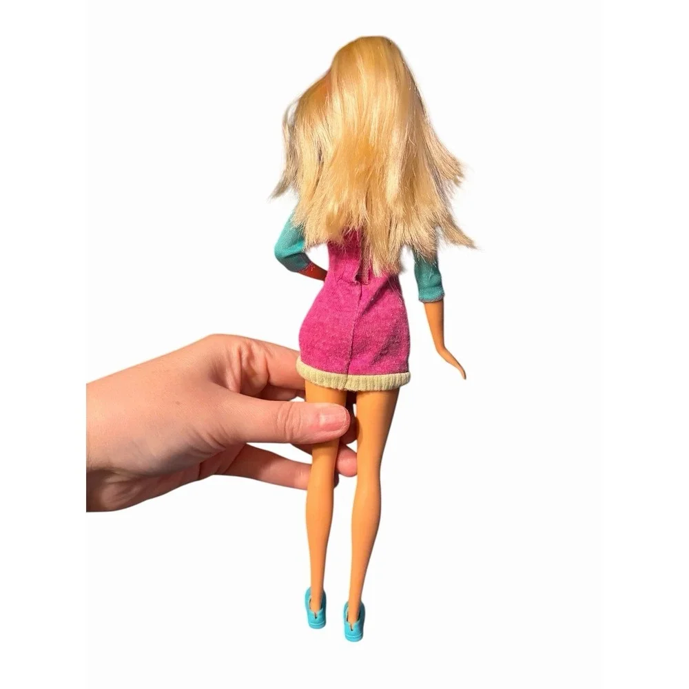 Barbie Doll Blonde Hair  With‎ Bow  Shoes And Outfit Pink! Teen Girl